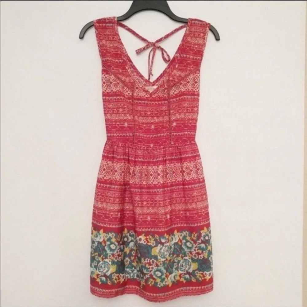 Band of Gypsies Red Mini Floral Halter Sundress Medium Size M - Picture 1 of 7